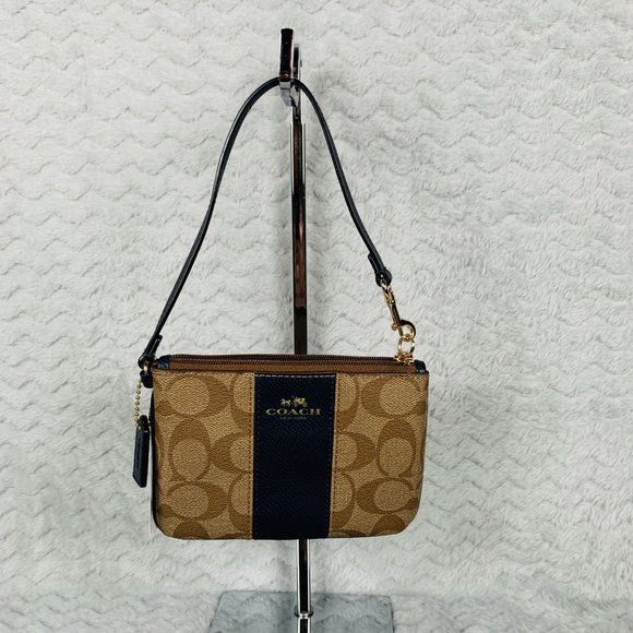 NWT Coach Signature PVC & Leather Small Wristlet in Midnight - Picture 2 of 10